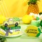 5-Piece Summer Lemon Table Decor Set – Mini Wooden Book Stack with Twine & Wood Truck Sign for Kitchen, Shelf, Tabletop, and Tiered Tray Centerpieces